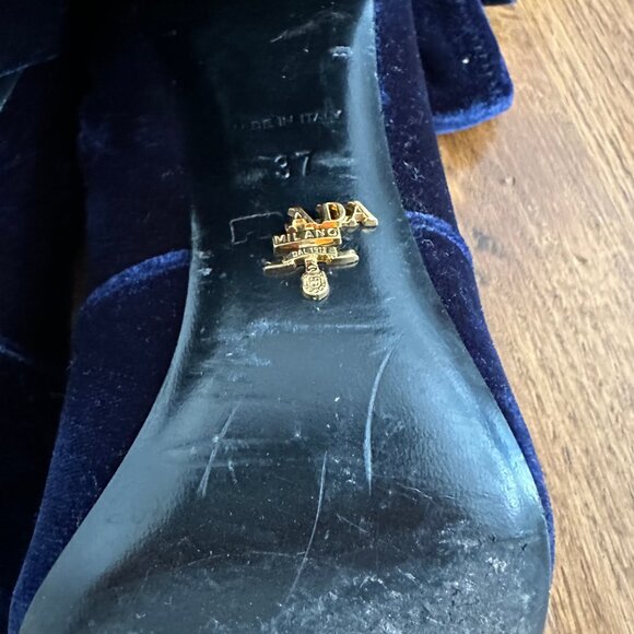 Prada Blue Velvet Boots 37euro - Picture 7 of 7